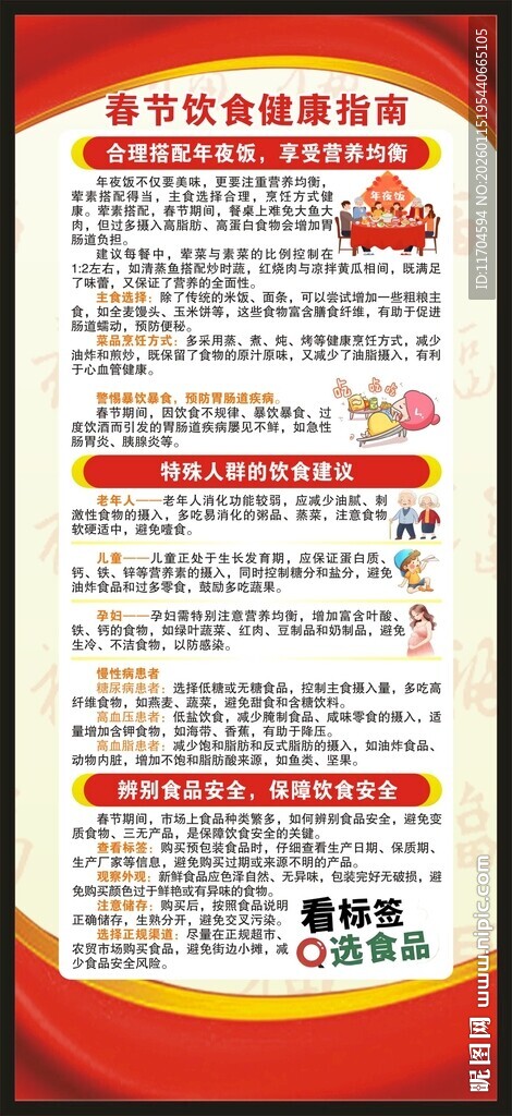 春节健康教育知识展架