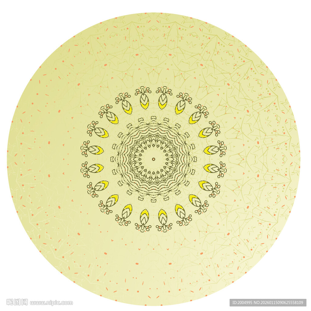 圆形精美花纹图案设计