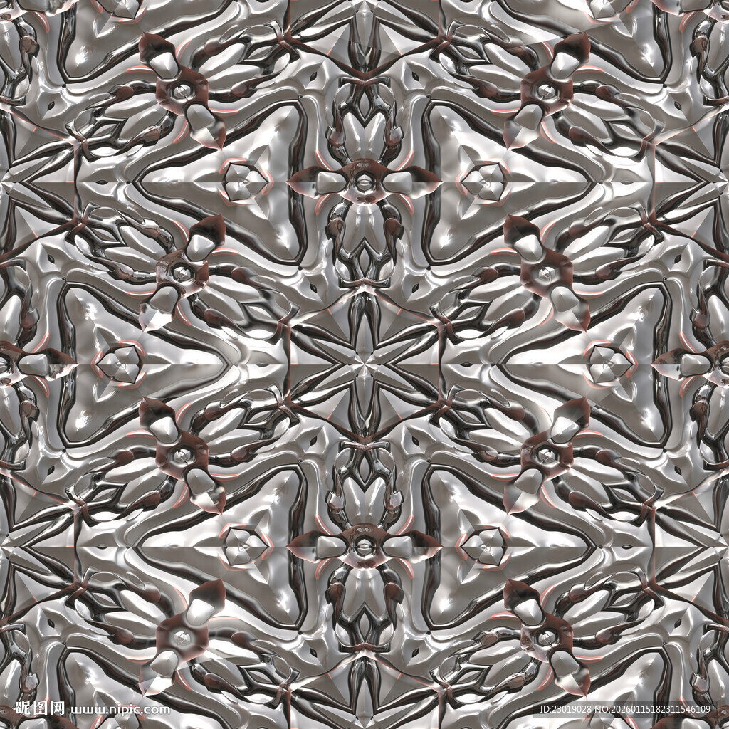 金属质感对称花纹图案