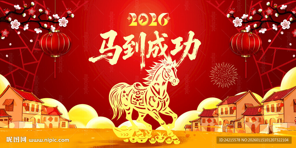 马年展板 马到成功
