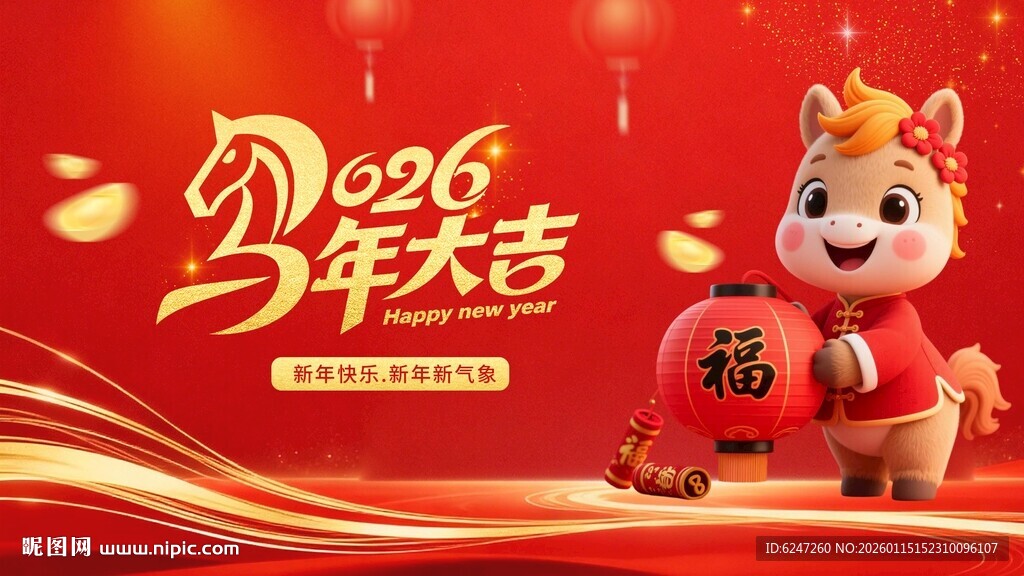 2026马年展板背景合层