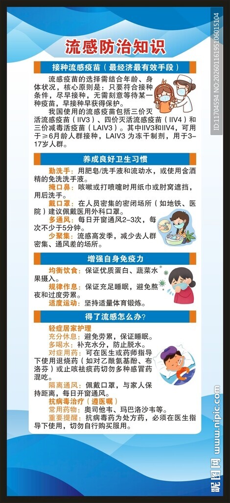 预防流感知识展架