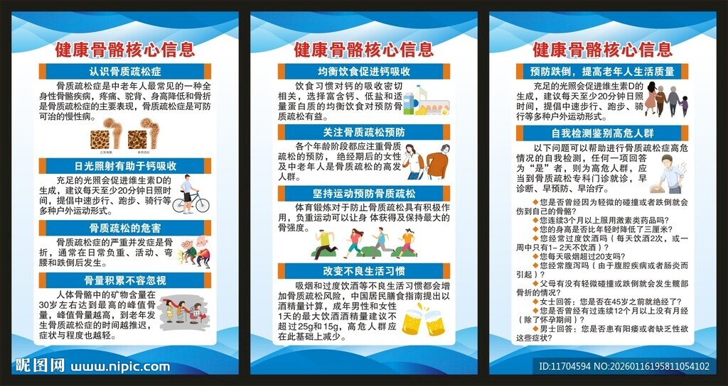 健康骨骼核心信息展板