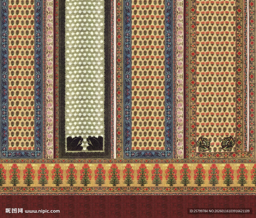 复古几何图案装饰织物