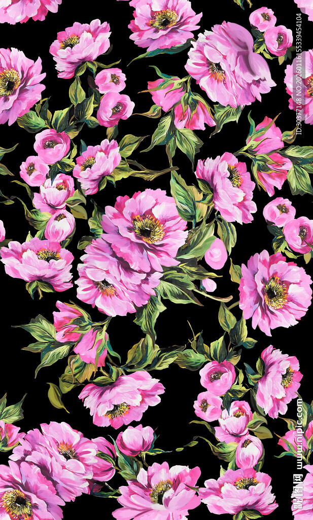 粉色花卉图案背景