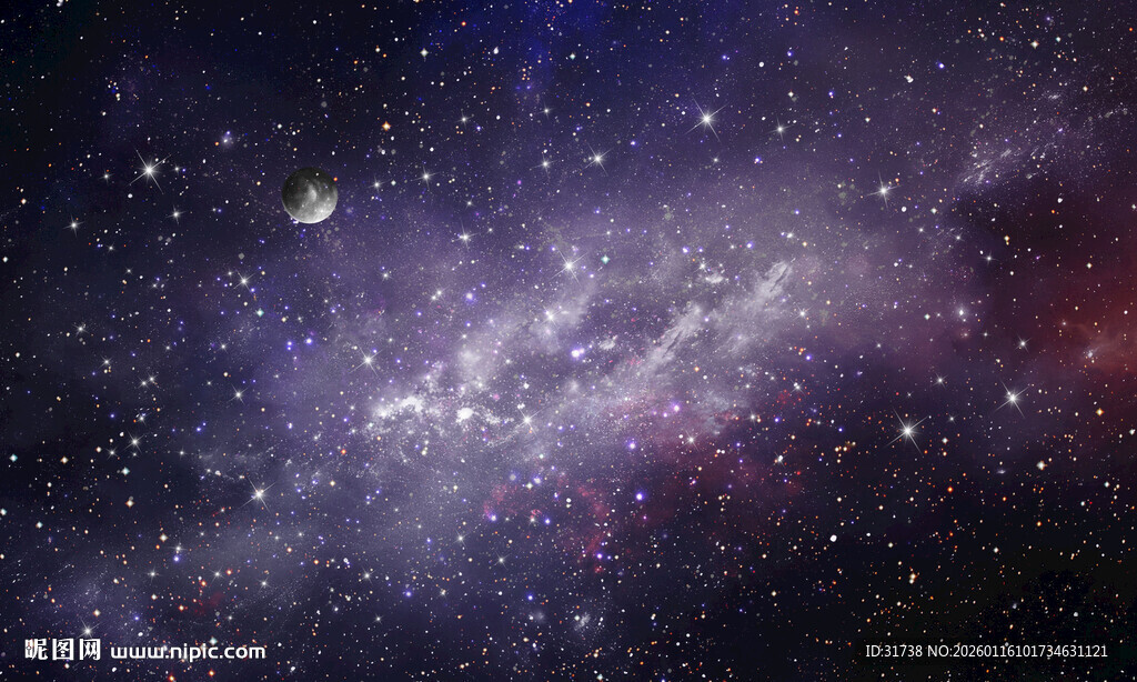 紫色星空背景天花软膜