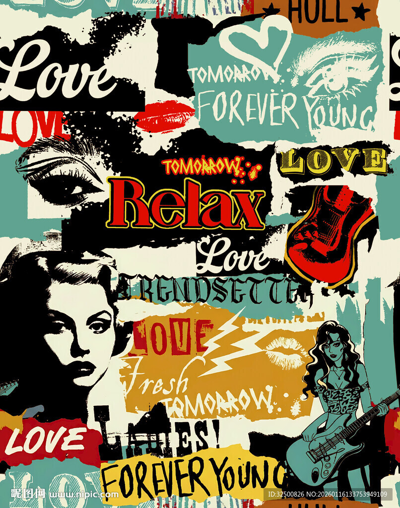 复古爱情主题拼贴艺术