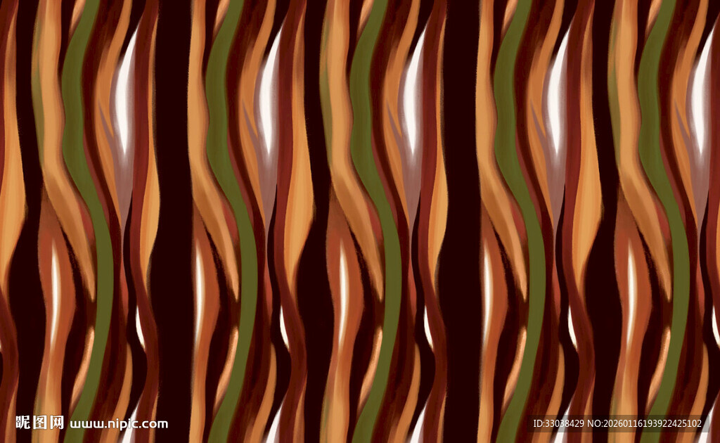 多彩波浪条纹图案