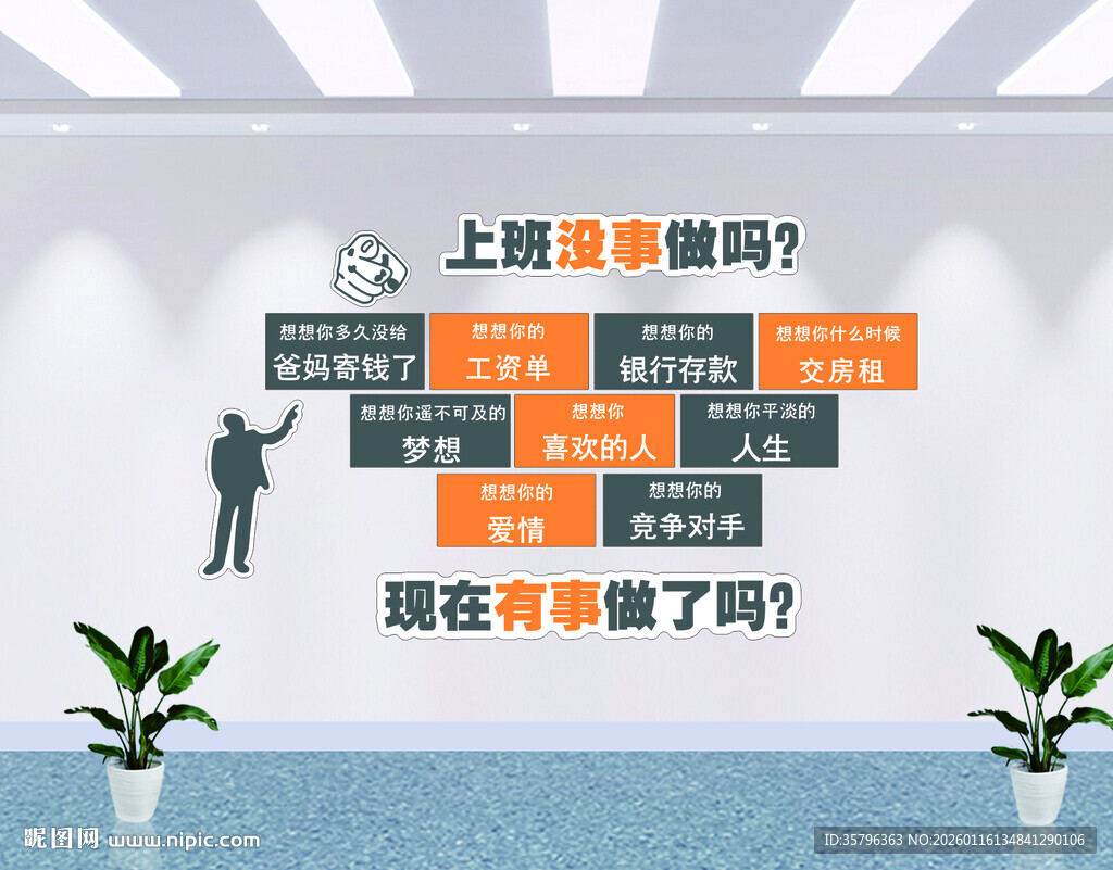 上班没事做职场晋升疑问墙面展示