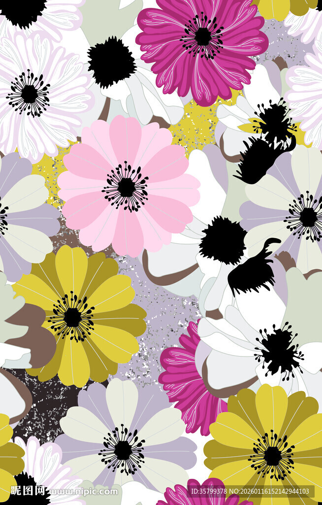 多彩花卉图案背景
