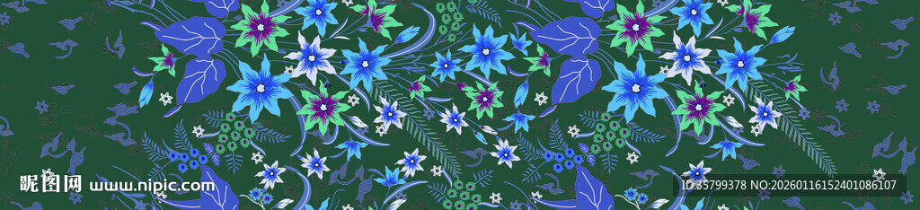 梦幻蓝绿交织植物景观