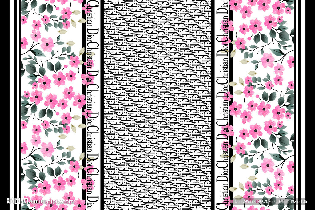 花卉几何图案织物纹理