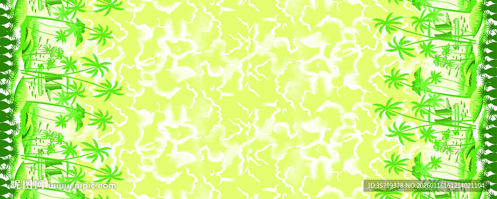 清新绿色花纹背景图案