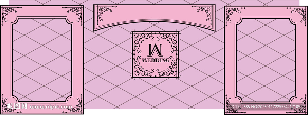 粉色几何图案婚礼背景