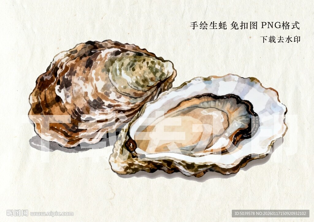 手绘生蚝免扣PNG