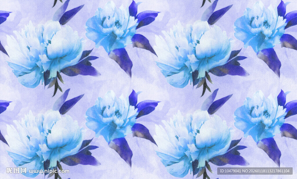 蓝色花卉图案背景
