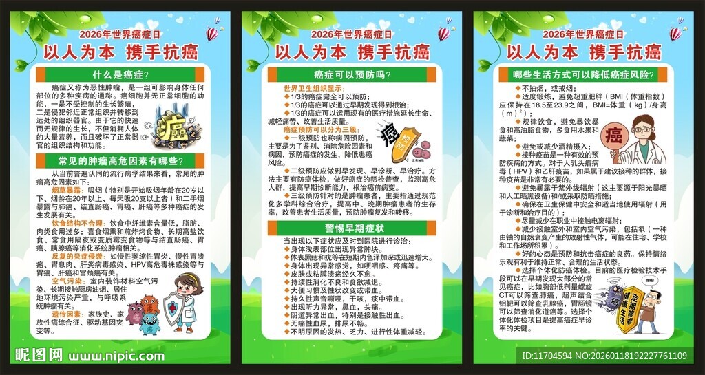 世界癌症日展板