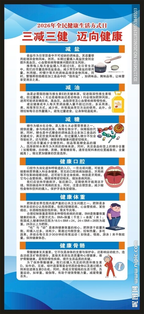 全民健康生活方式行动展架