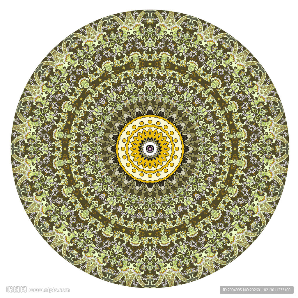 圆形古典精美花纹
