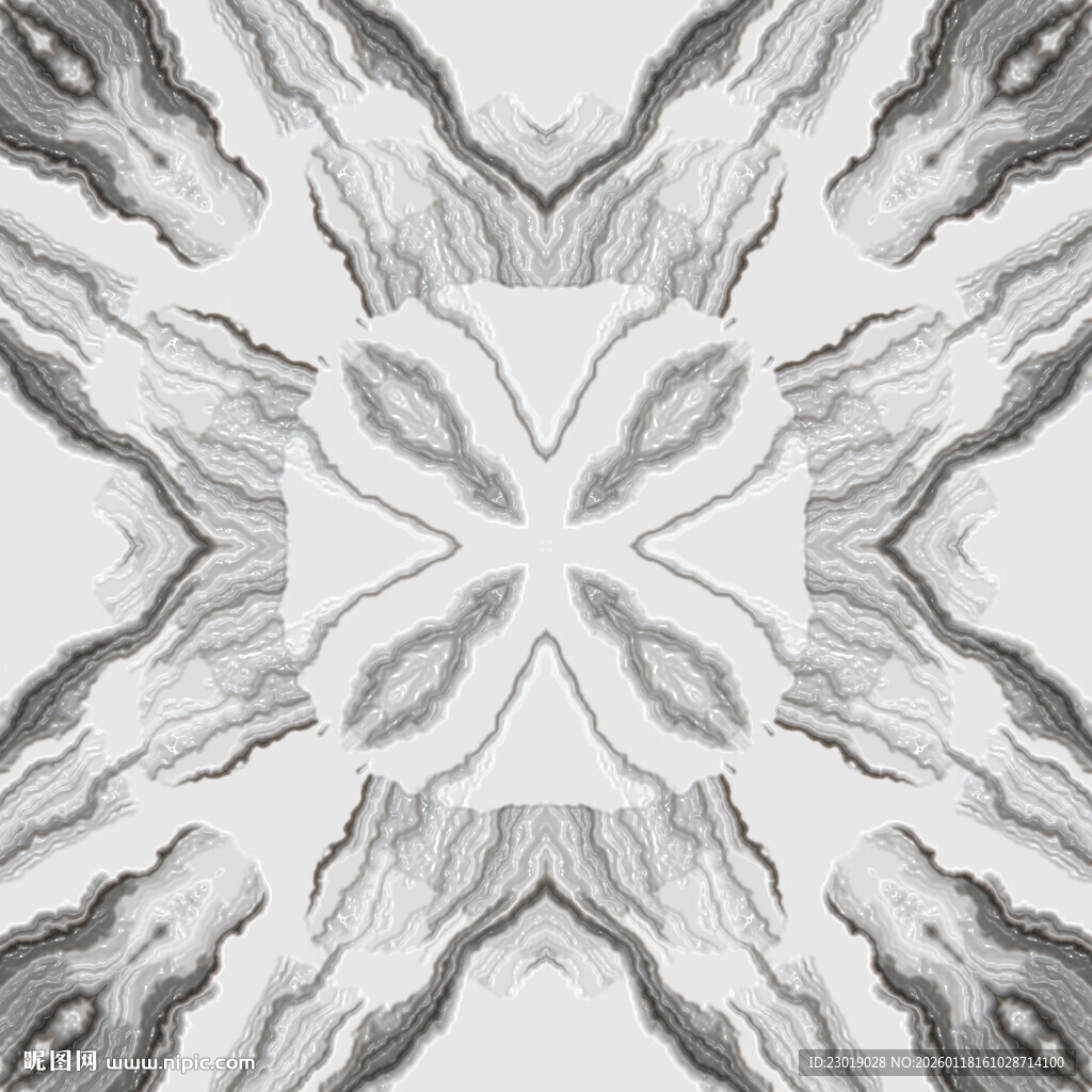 黑白几何对称抽象图案