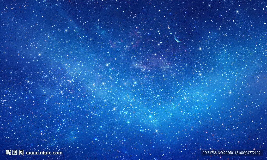 蓝色星空星云背景图