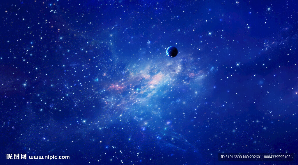 蓝色宇宙星空背景图