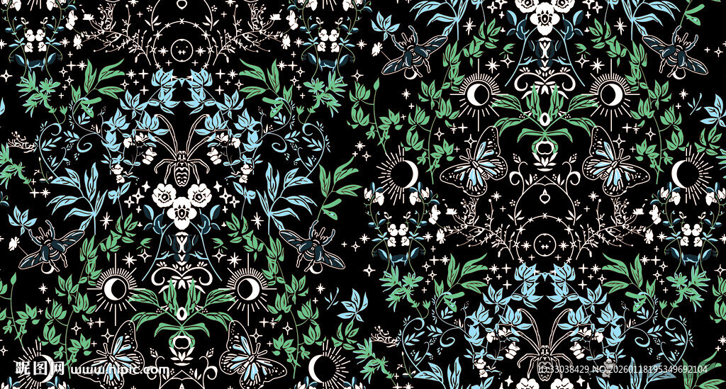 抽象几何花卉图案背景