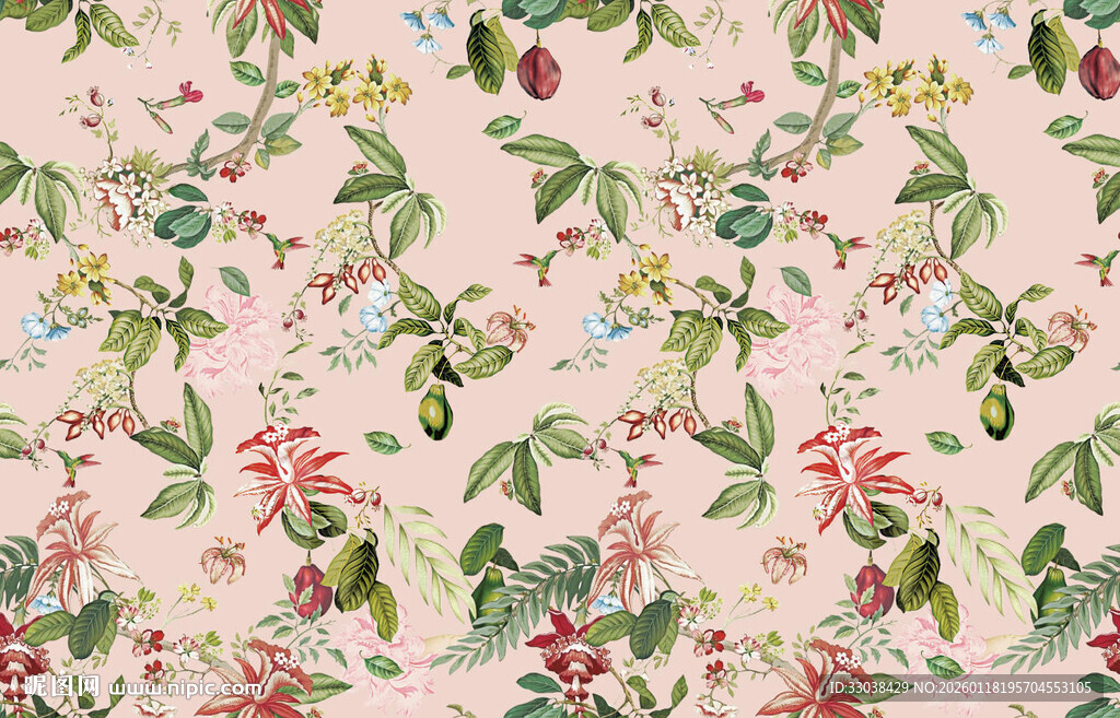 花卉植物图案背景纹理