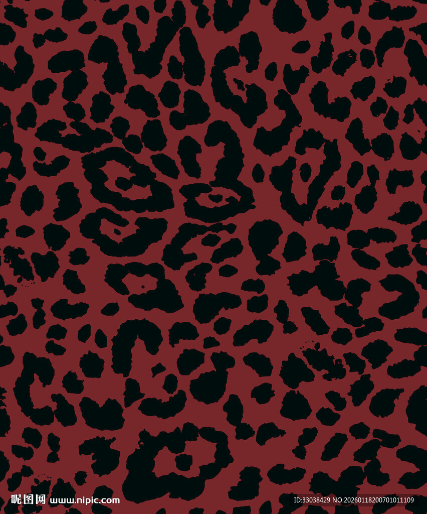 酒红色豹纹图案纹理