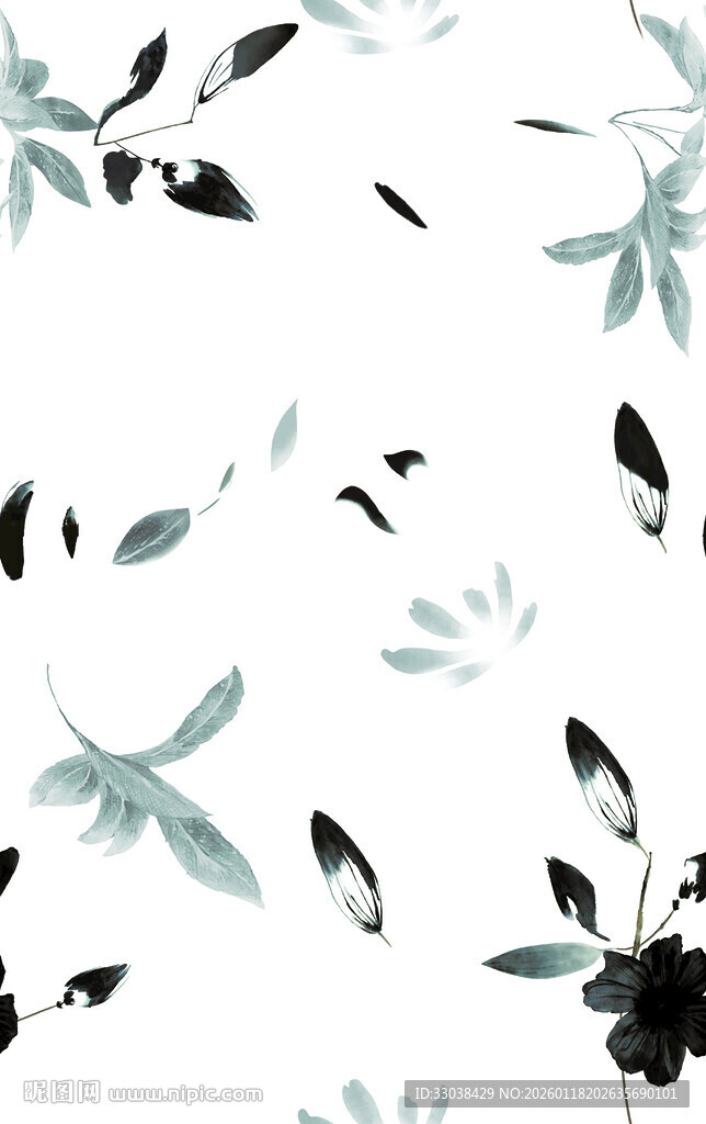 清新植物花卉图案背景