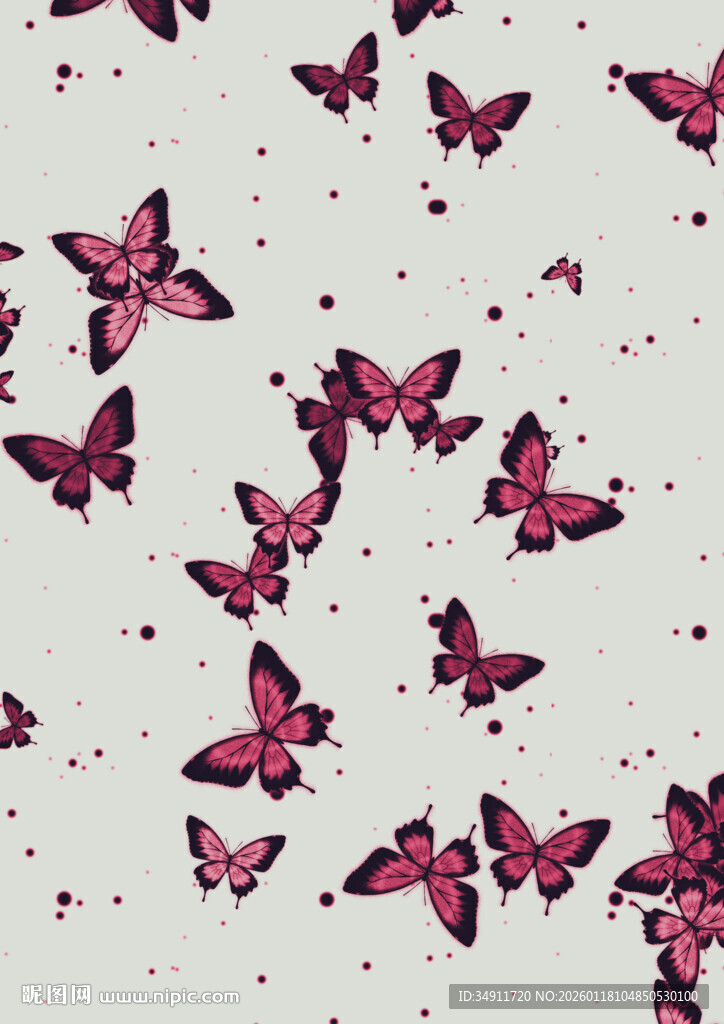粉色蝴蝶飞舞背景图案