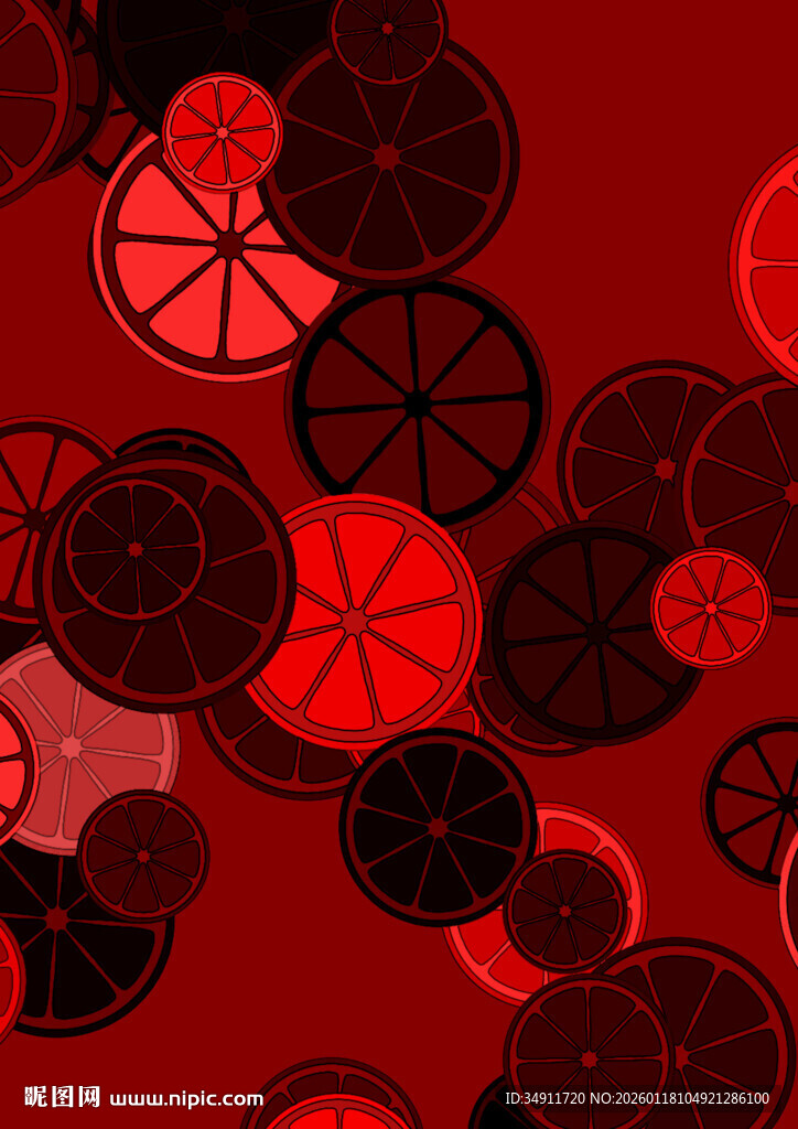 红色几何圆形图案背景