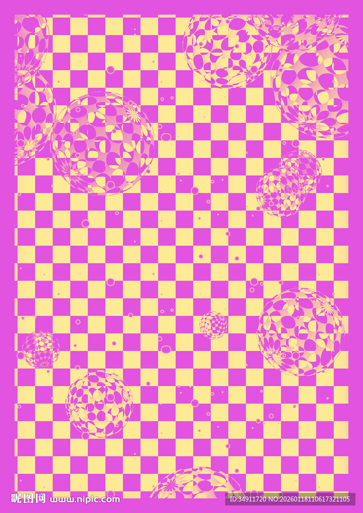 粉色棋盘格花纹背景图