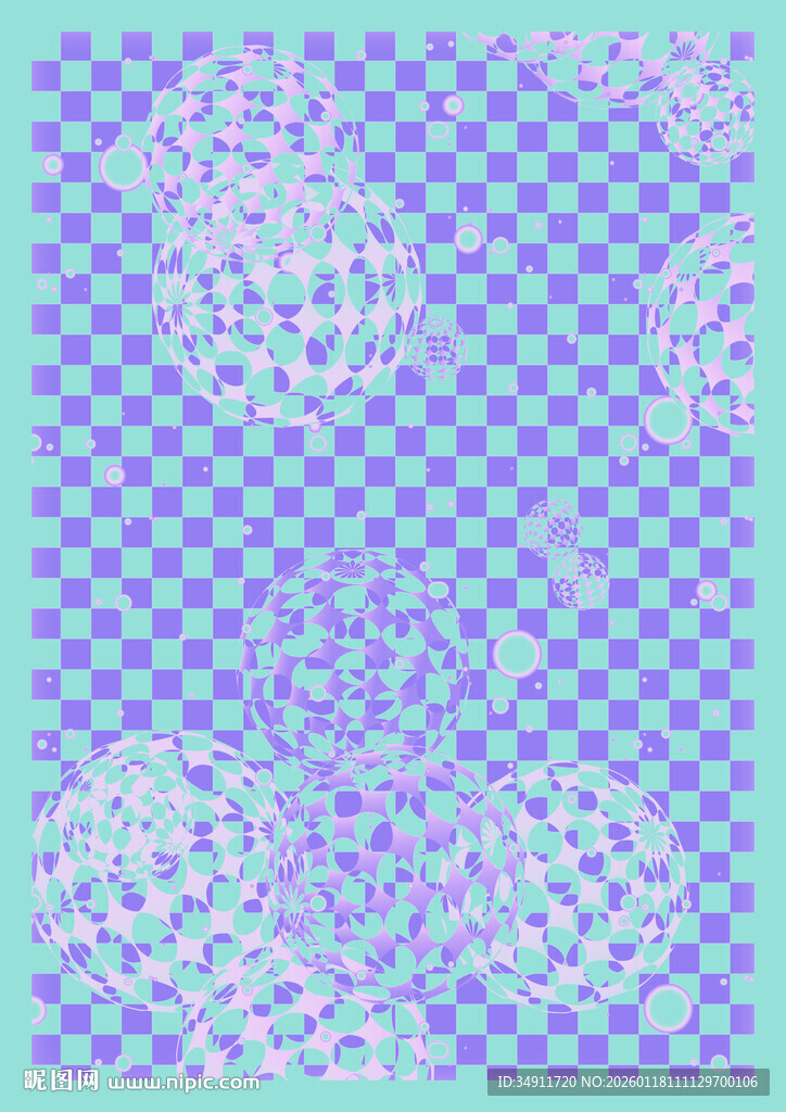 梦幻渐变格子图案背景