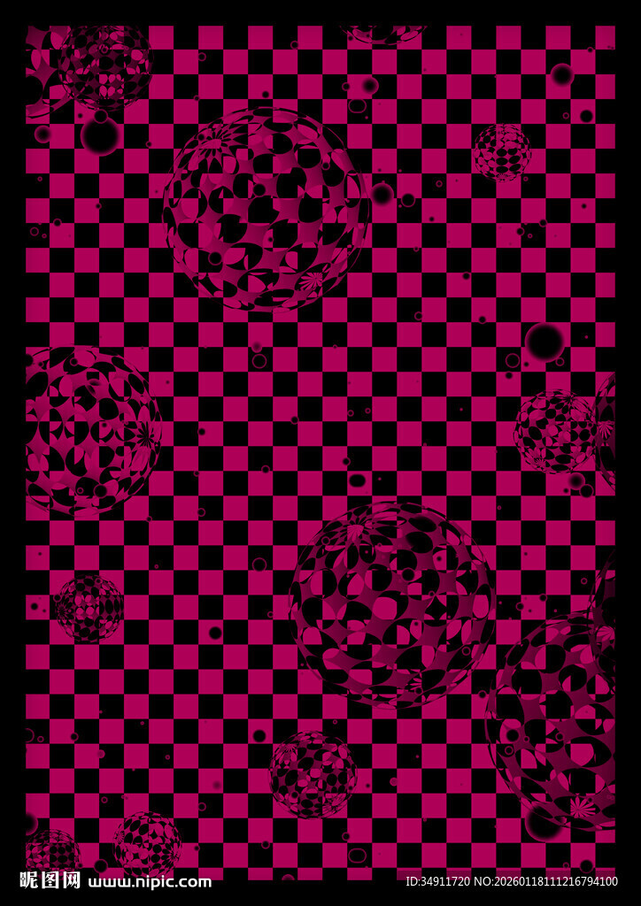 粉色棋盘格几何图案背景