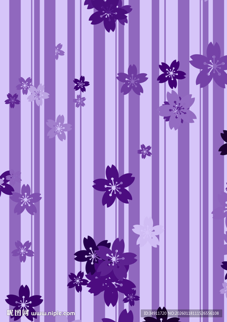 紫色条纹底花卉图案背景