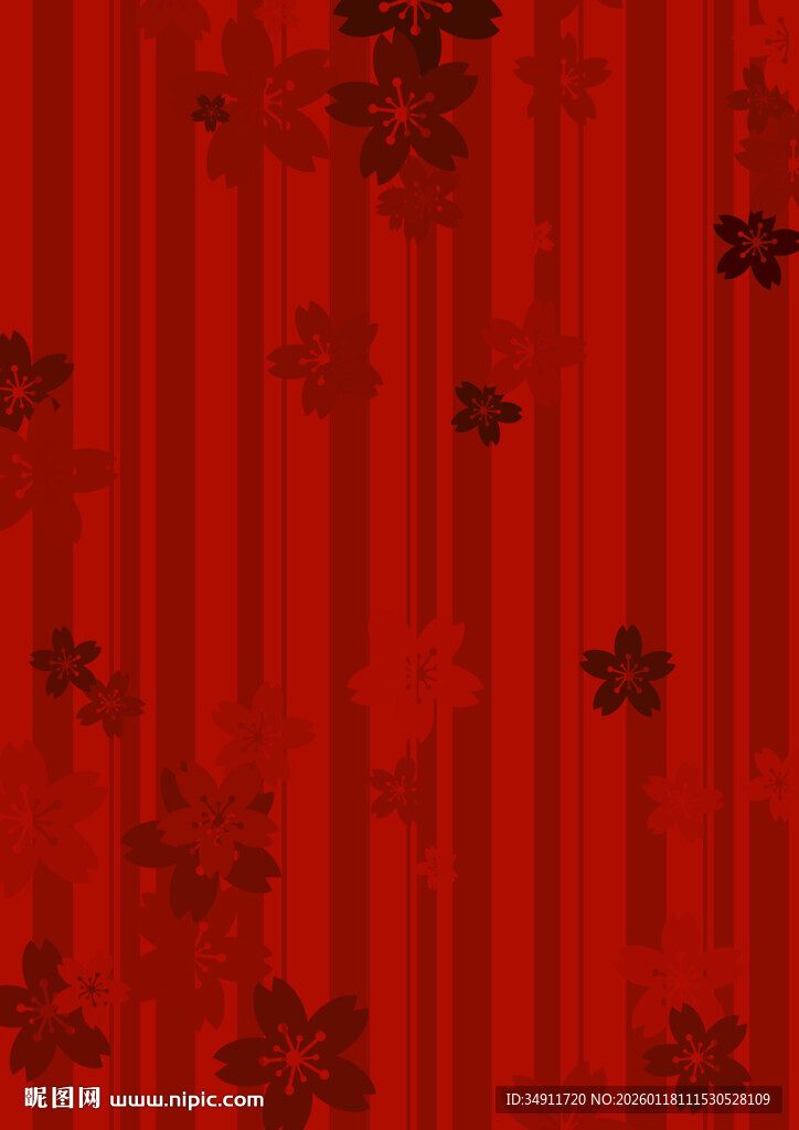 红色条纹雪花图案背景