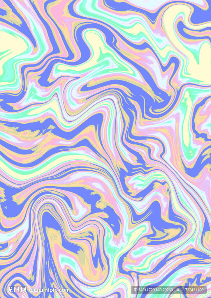 梦幻流体渐变抽象图案