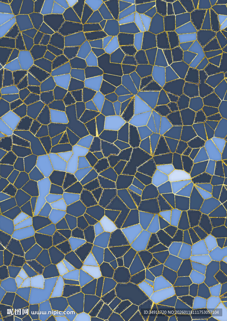 蓝色马赛克纹理图案背景