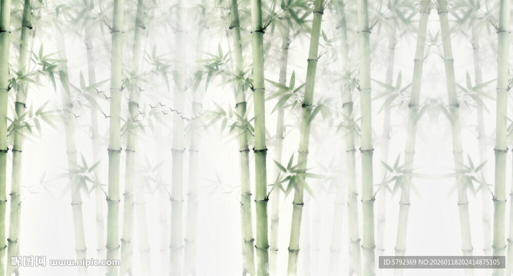 竹影 水墨灯箱竹林