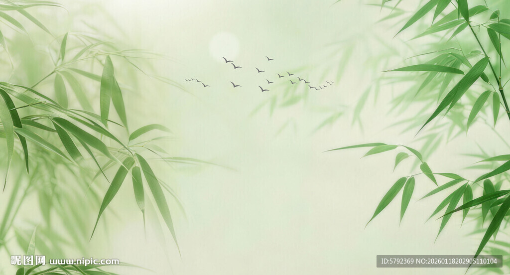 竹影灯箱国画水墨竹子