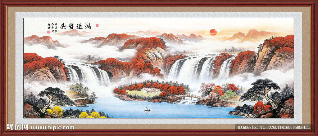 江山如画旭日东升