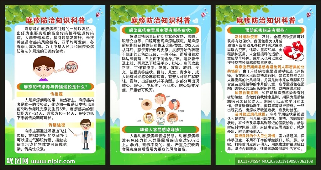 预防麻疹知识展板