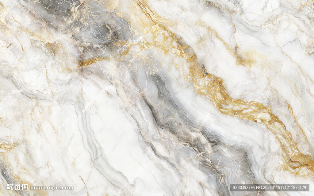 奢华金色白色大理石奢石岩板纹理