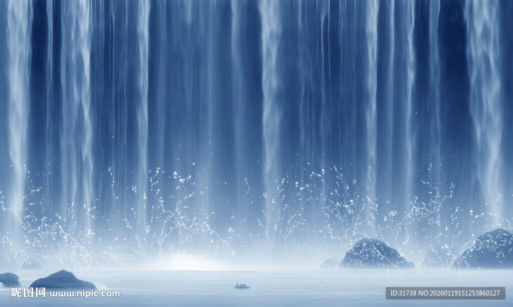 高山流水瀑布山水幕墙