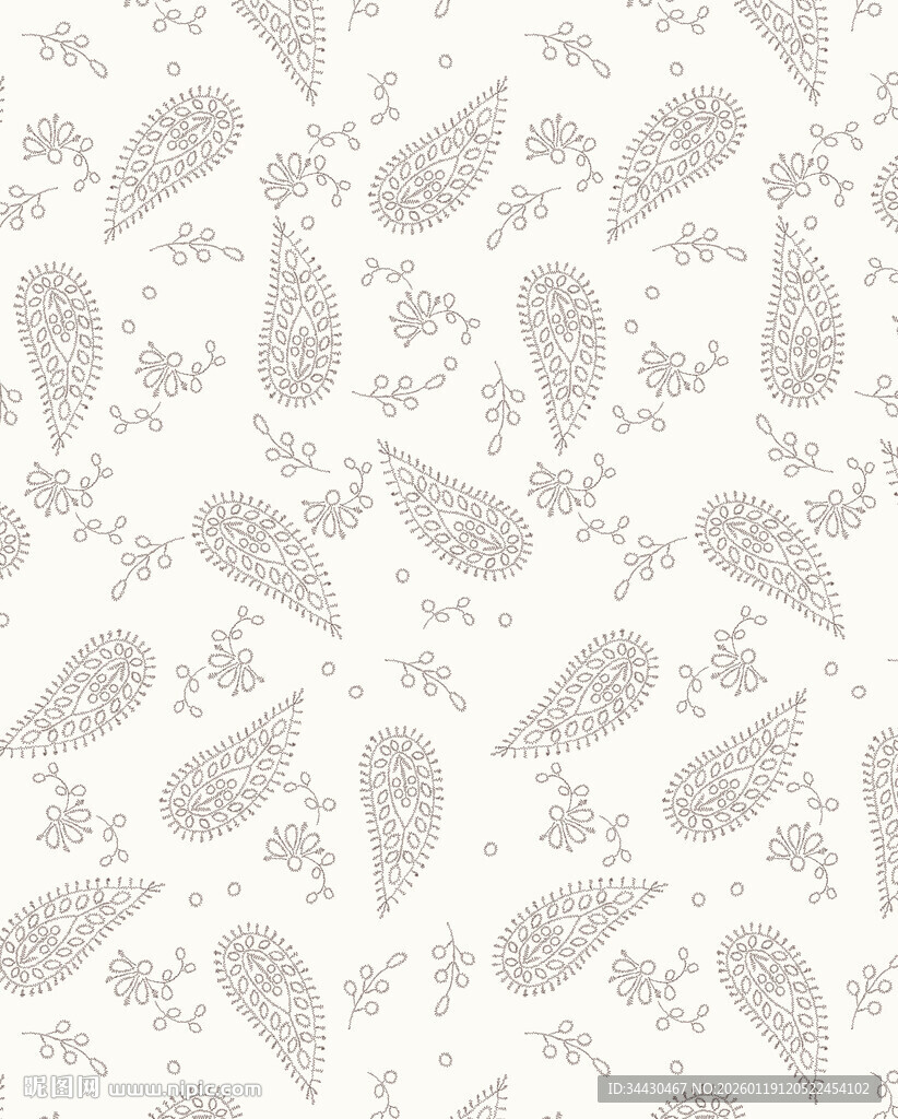 浅灰色佩斯利花纹背景图