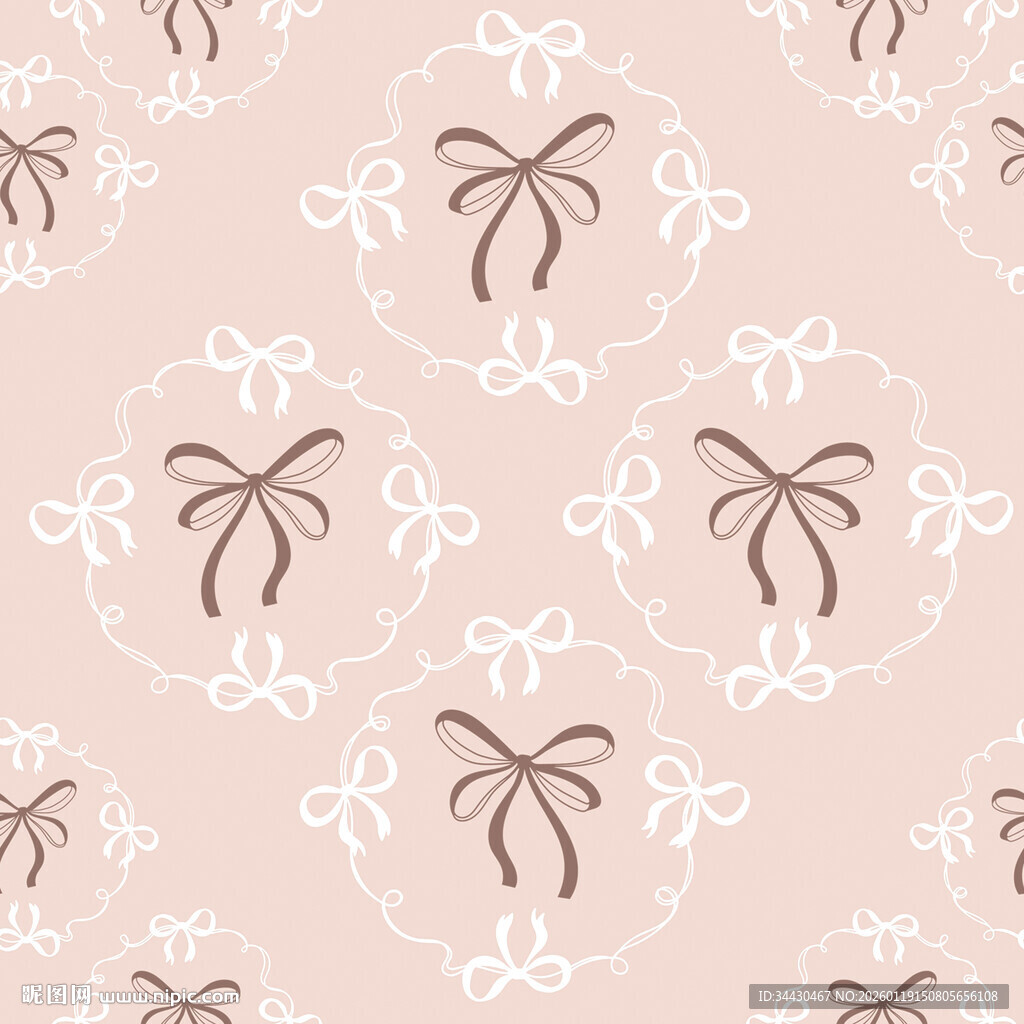 粉色蝴蝶结花纹图案背景