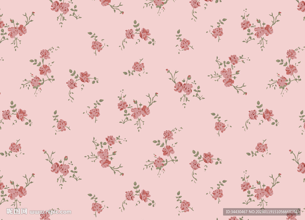 粉色花卉图案背景纹理