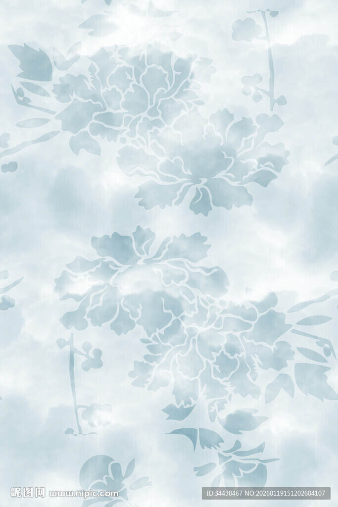 浅蓝色花卉纹理图案
