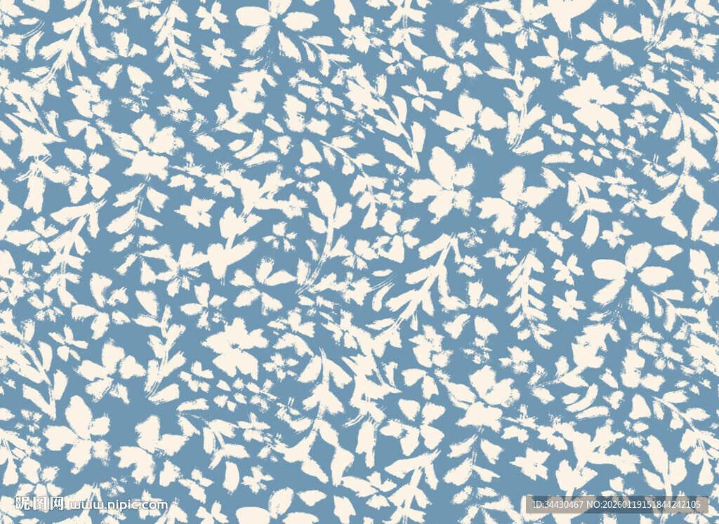 蓝白碎花图案纹理背景